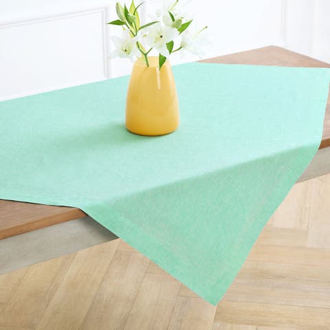 Linen Table Throw - Athena, 52" x 52", 52" x 52"