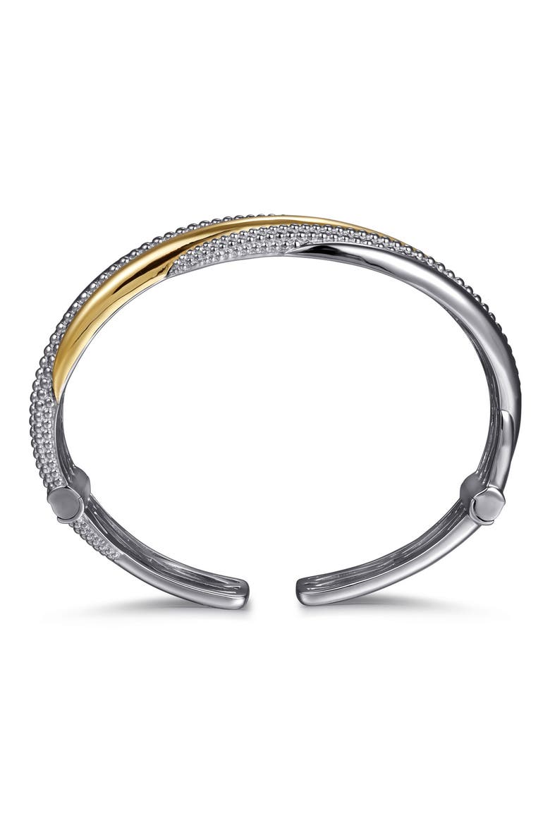 Bujukan 14k Gold & Sterling Silver Bangle, Alternate, color, STERLING / 14K YELLOW GOLD