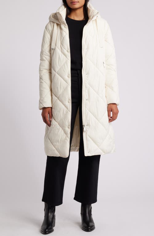 Sam Edelman Hooded Quilted Coat In White