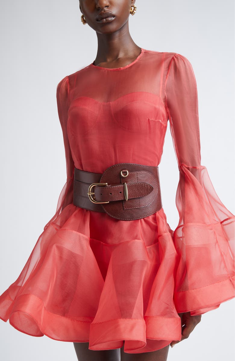 Zimmermann Malley Wide Belt, Alternate, color, Burgundy