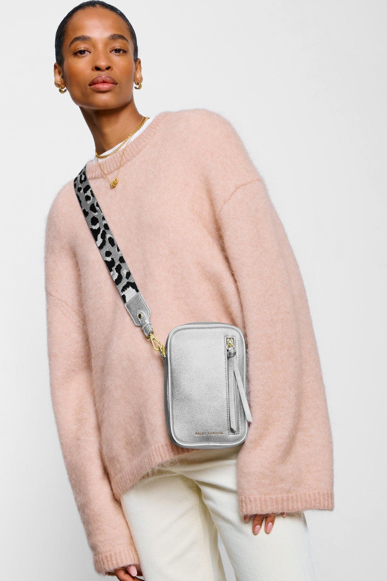 Katie Loxton Hallie Small Crossbody Bag in Silver, Alternate, color, Silver