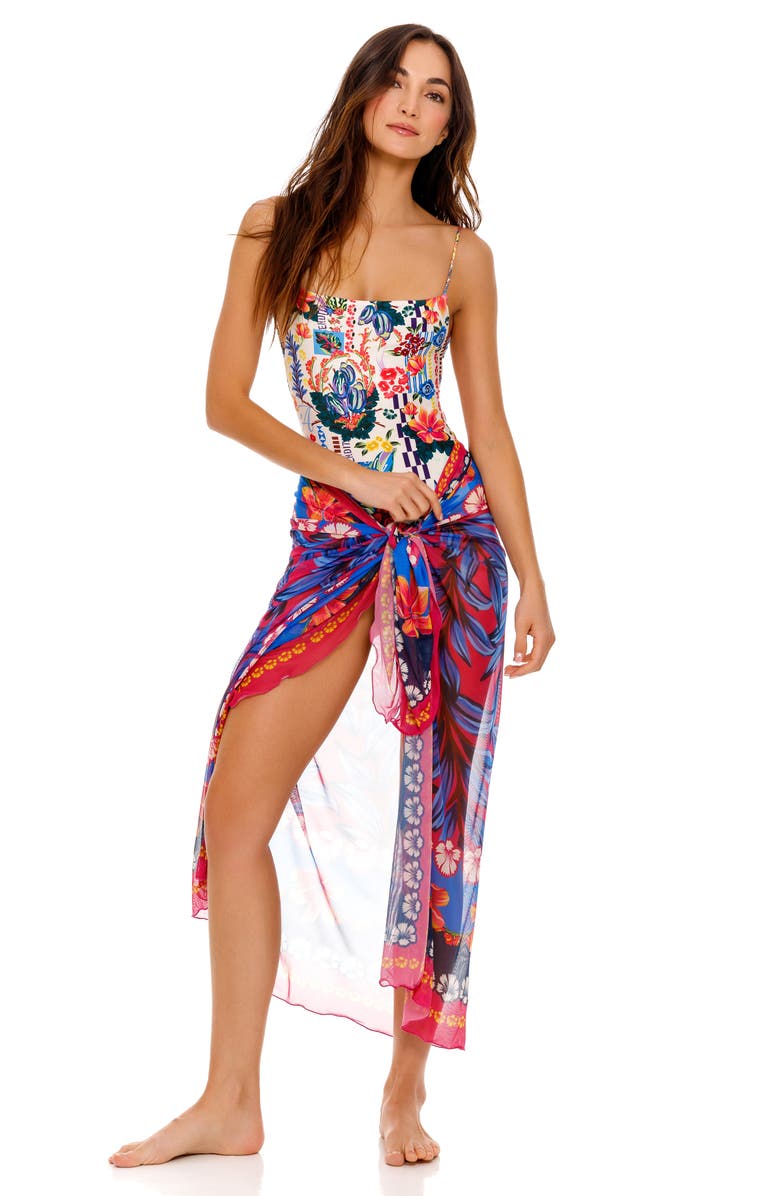 Agua Bendita Kali One-Piece Swimsuit, Alternate, color, Multicolor