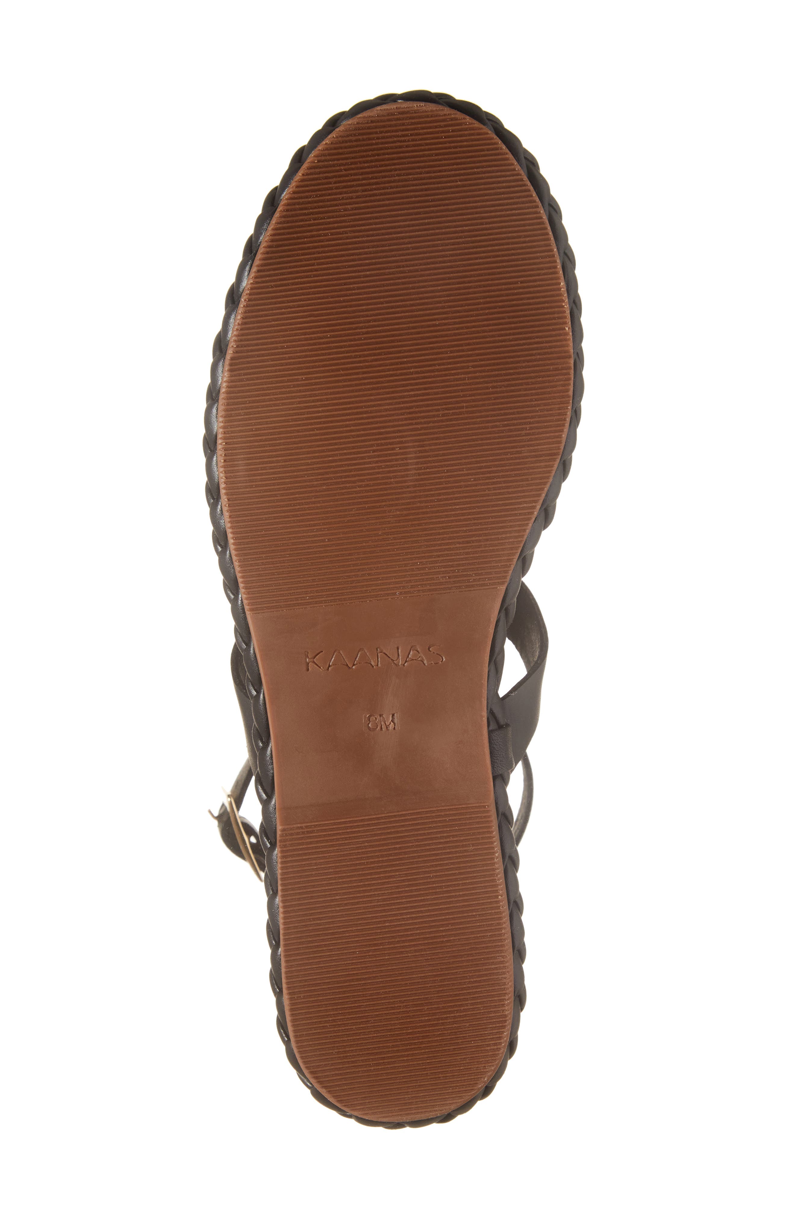 Kaanas Cedros Braid Detail Ankle Strap Sandal, Alternate, color, 