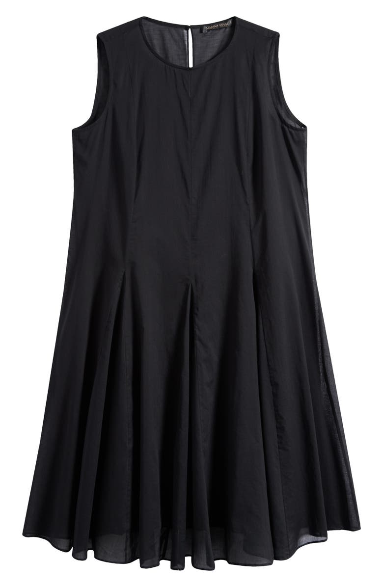 Marina Rinaldi Corvino Cotton Sleeveless Midi Dress, Alternate, color, Black