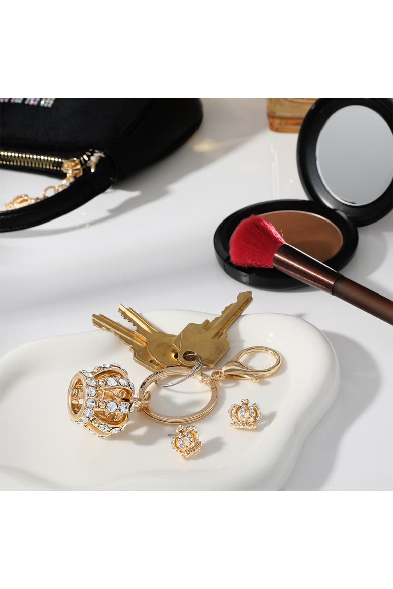 Crystal Crown Keychain & Earring Set, Alternate, color, Gold, silver