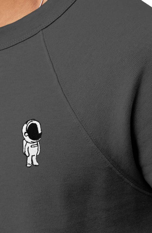 Dalix Astronaut Fleece Sweatshirt In Asphalt Gray