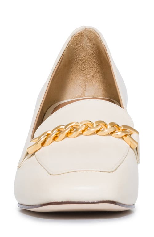 Bernardo Footwear Avery Heeled Chain Loafer In White