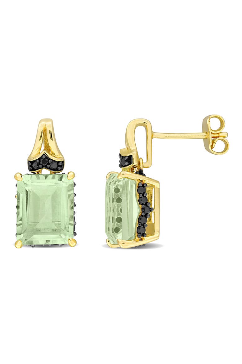 Emerald-Cut Green Quartz Stud Earrings, Main, color, GREEN