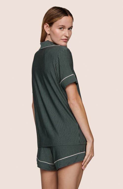 Eberjey Gisele Printed Relaxed Jersey Knit Short Pajamas In Green