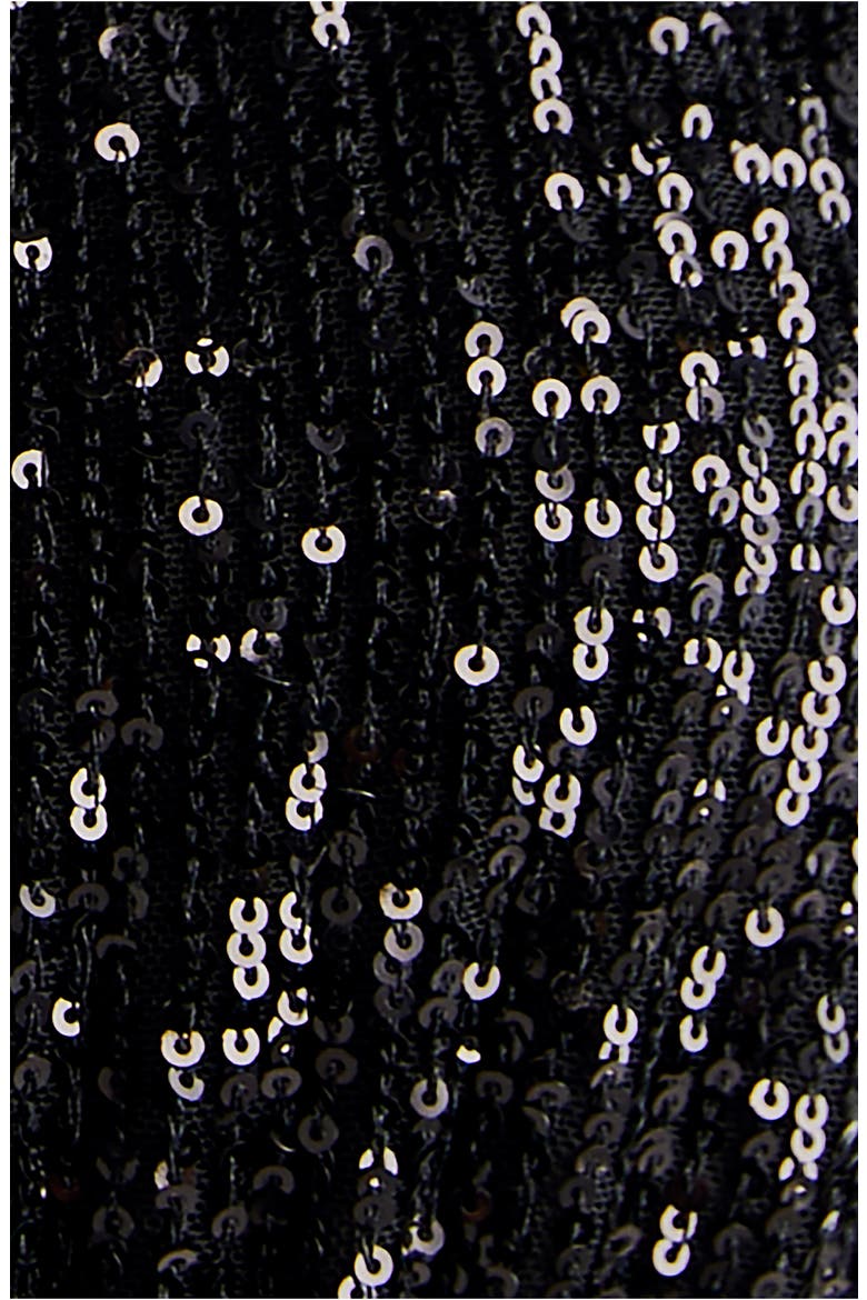 Christa Sequin Long Sleeve Romper, Alternate, color, BLACK