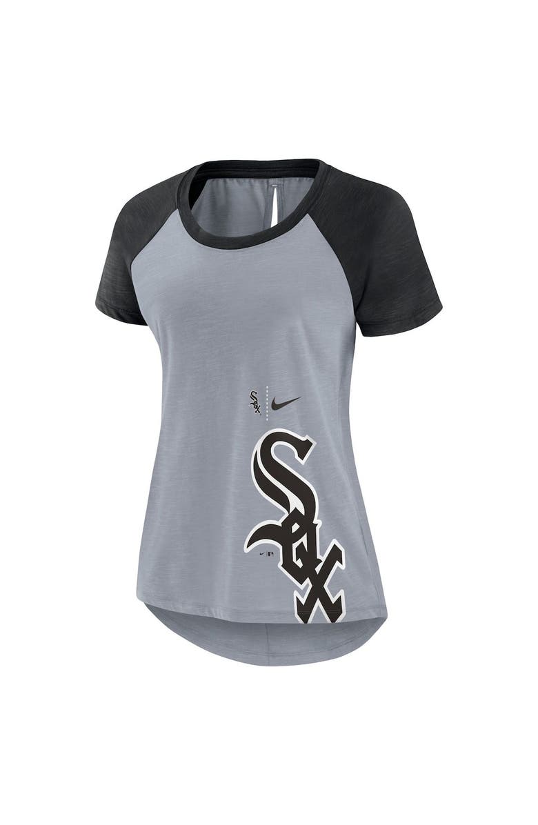 Nike Women's Nike Heather Gray Chicago White Sox Summer Breeze Raglan Fashion T-Shirt, Alternate, color,