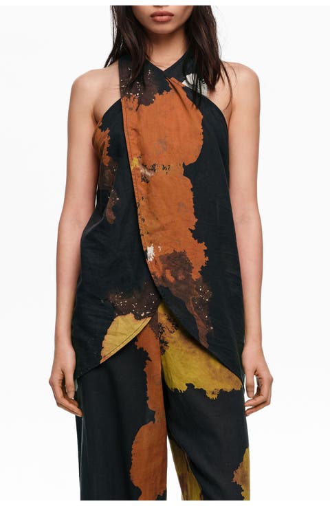 Blot Cotton Wrap Top