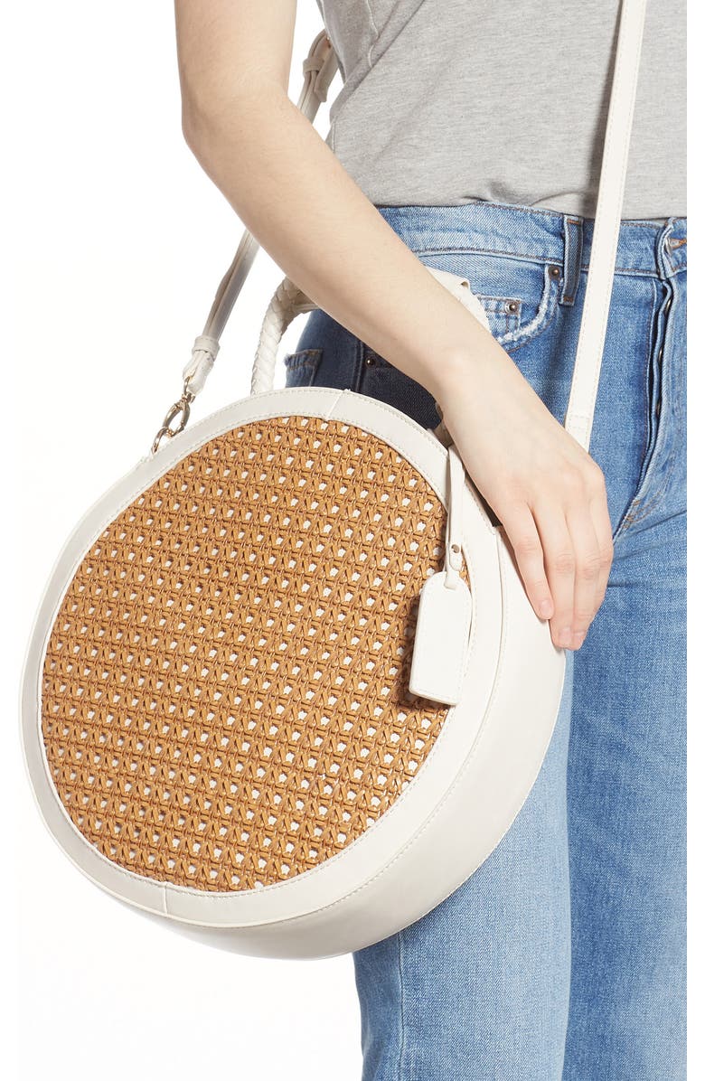 Sole Society Nikole Faux Leather Circle Tote, Alternate, color,