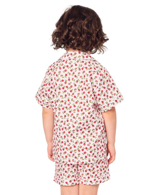 Petite Plume Petit Plume Girls' Petite Petals Pajama Top & Shorts Set - Baby, Little Kid, Big Kid In Pink