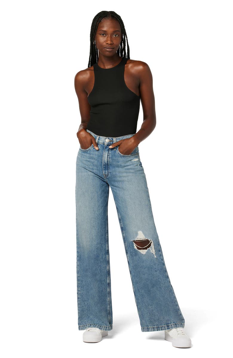 Hudson Jeans Jodie Ripped High Waist Wide Leg Jeans, Alternate, color, 
