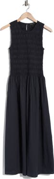 rag & bone Lane Sleeveless Smocked Cotton Maxi Dress