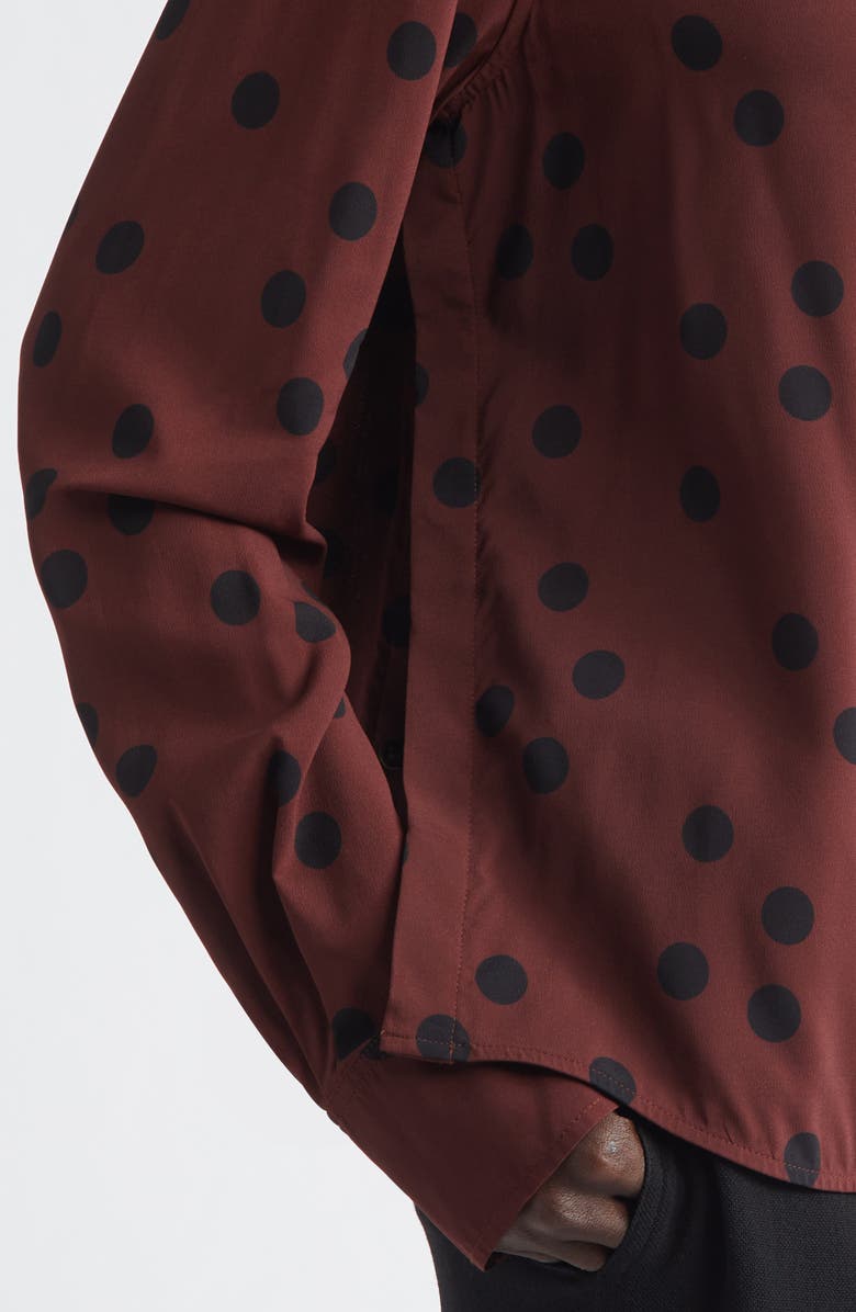 Proenza Schouler Paz Dot Print Button-Up Shirt, Alternate, color, Espresso Multi