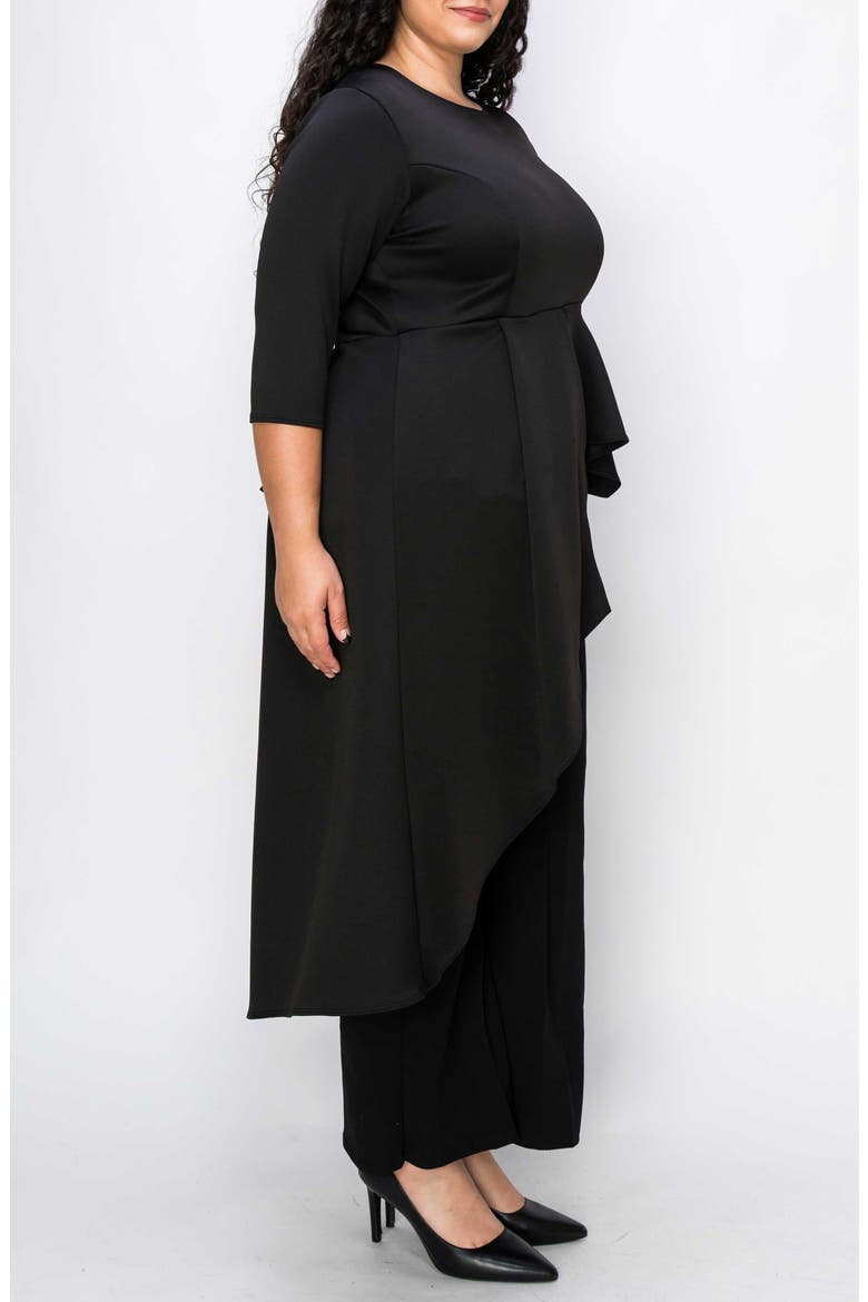 Sanctuary Asymmetric Peplum Top, Alternate, color, BLACK