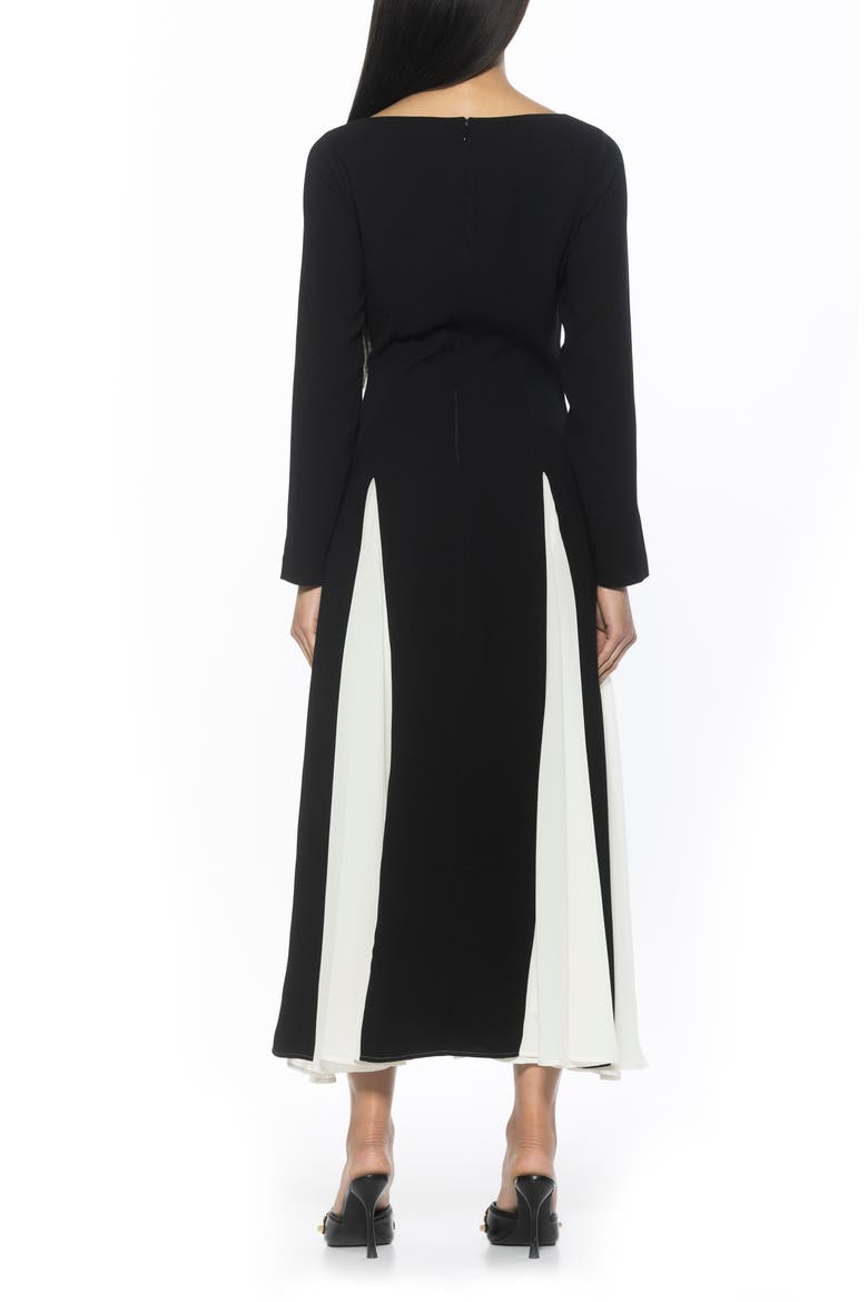 Elodie Floral Long Sleeve Maxi Dress, Alternate, color, BLACK/ WHITE