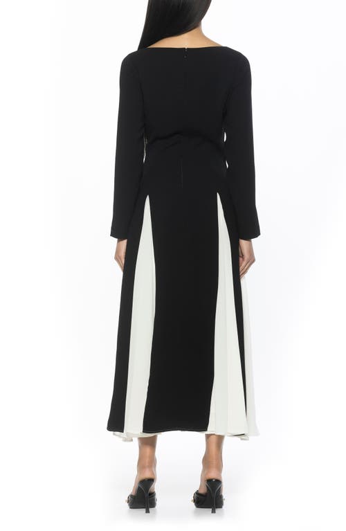 Alexia Admor Elodie Floral Long Sleeve Maxi Dress In Black/white