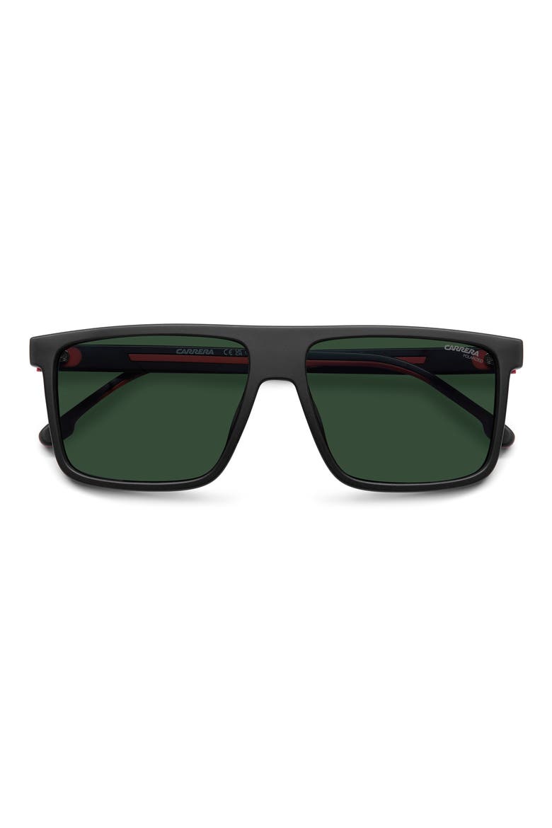 C Sport 58mm Polarized Square Sunglasses, Alternate, color, MATTE BLACK RED/ GREEN PZ