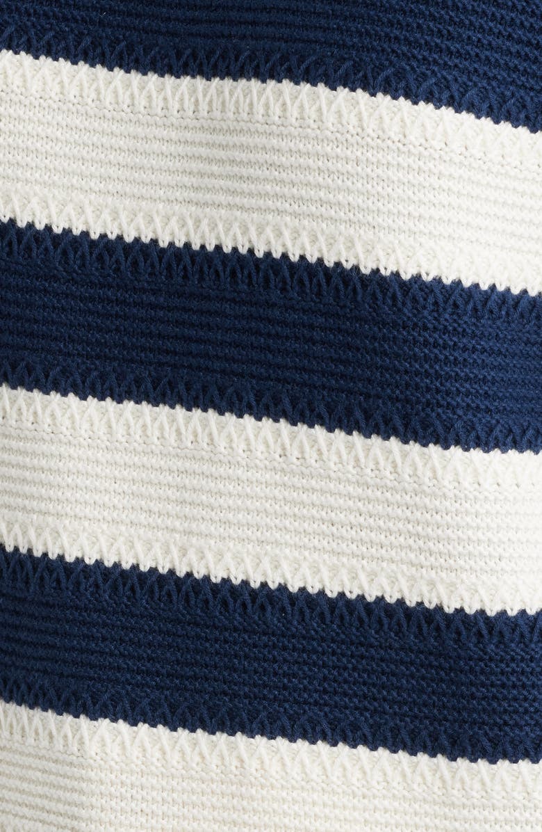 Caslon<sup>®</sup> Stripe Lightweight Mix Stitch Sweater, Alternate, color, Navy Still- Ivory Stripe