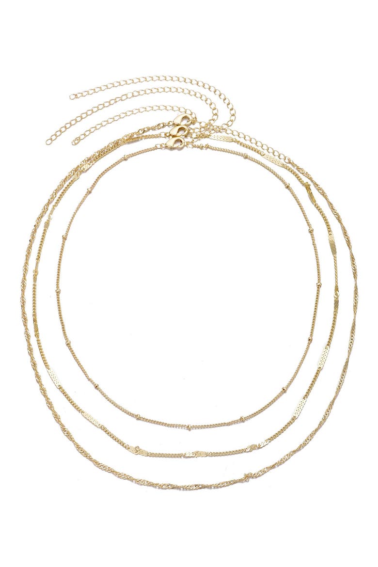 Set of 3 Assorted Chain Necklaces, Alternate, color, GOLD