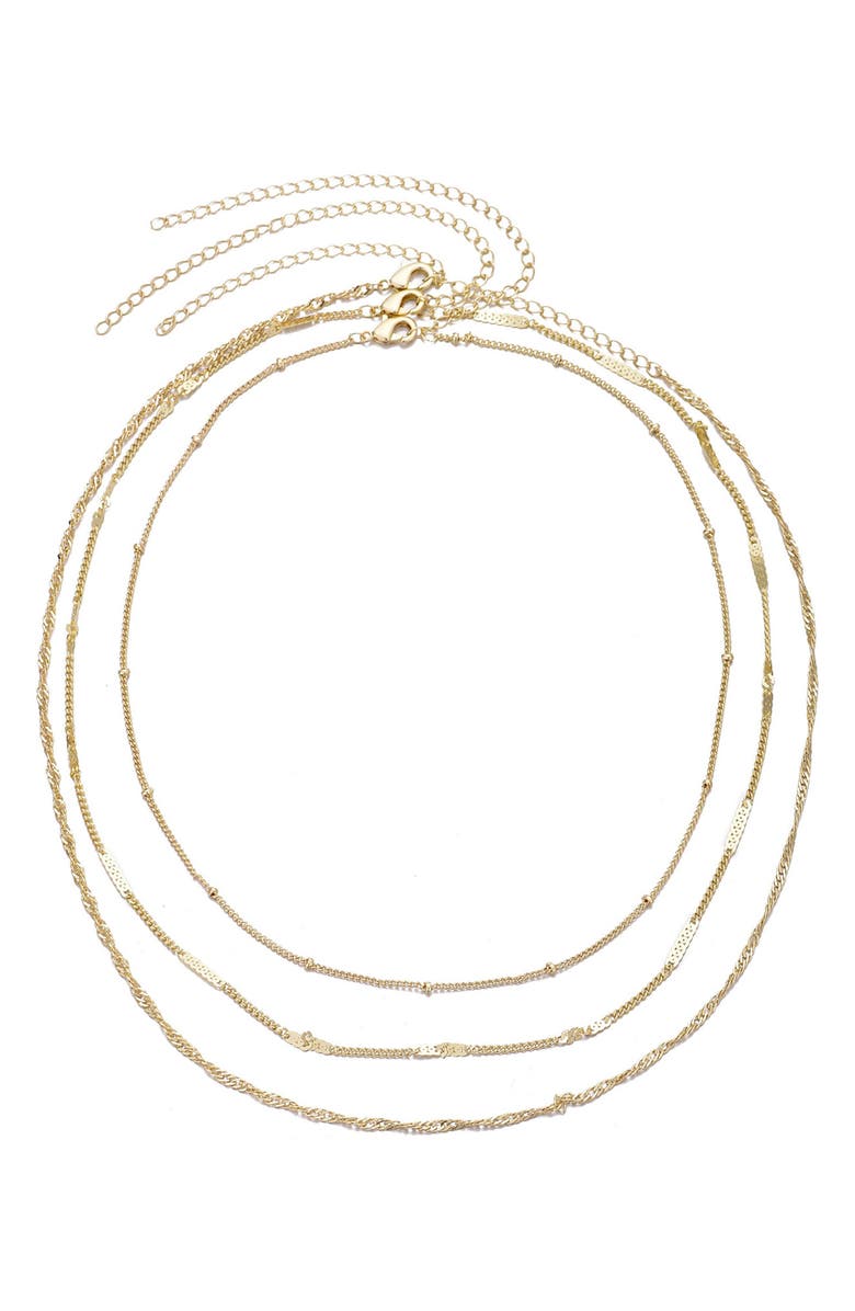 Adornia Set of 3 Assorted Chain Necklaces, Alternate, color, Gold