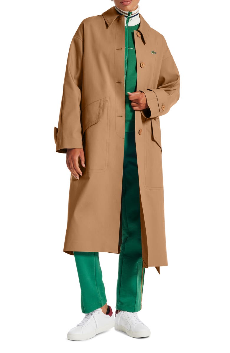 Lacoste Belted Trench Coat, Alternate, color, 