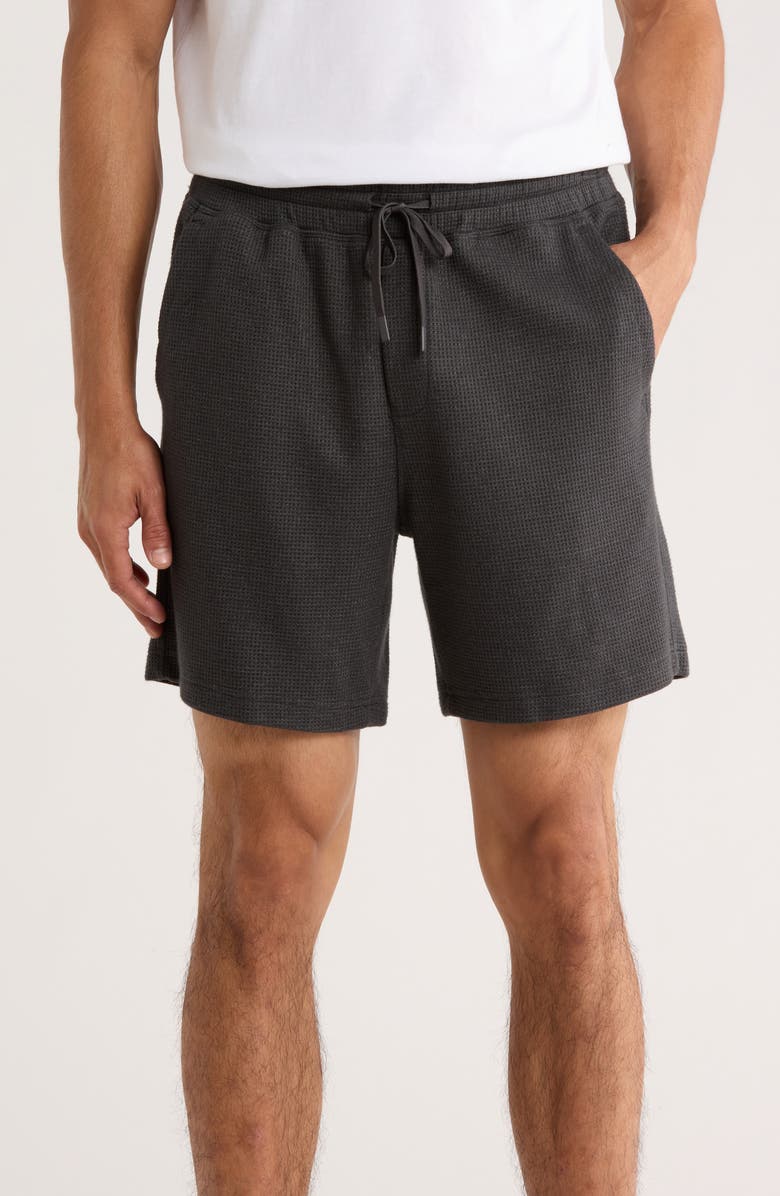 Z by Zella Waffle Knit Shorts, Main, color, Grey Dark Charcoal Heather