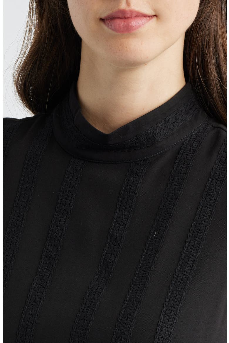 Sleeveless Mock Neck Shell, Alternate, color, BLACK