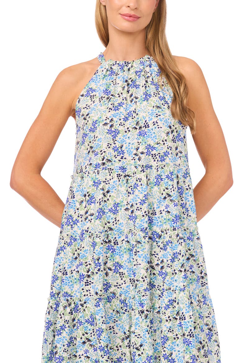 Floral Sleeveless Minidress, Alternate, color, NEW IVORY