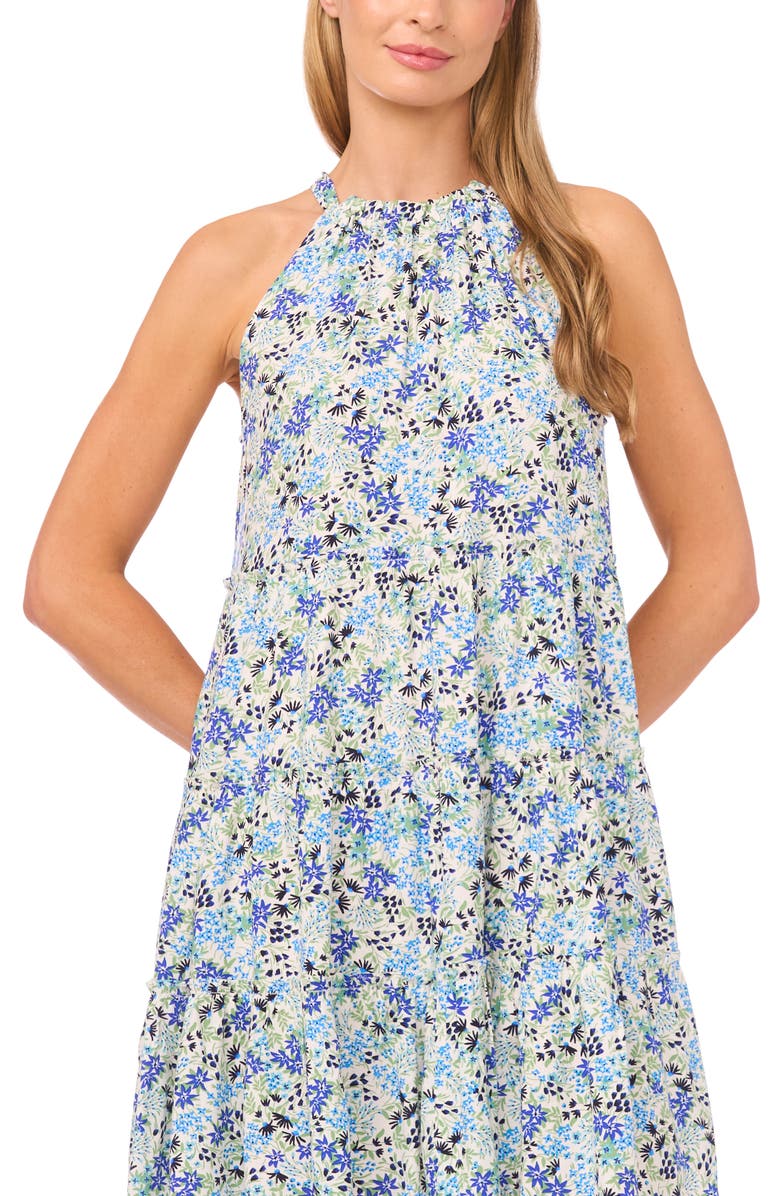 CeCe Floral Sleeveless Minidress, Alternate, color, New Ivory