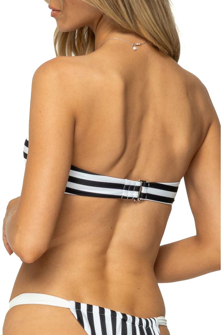 Dini Stripe Bandeau Bikini Top, Alternate, color, BLACK-AND-WHITE