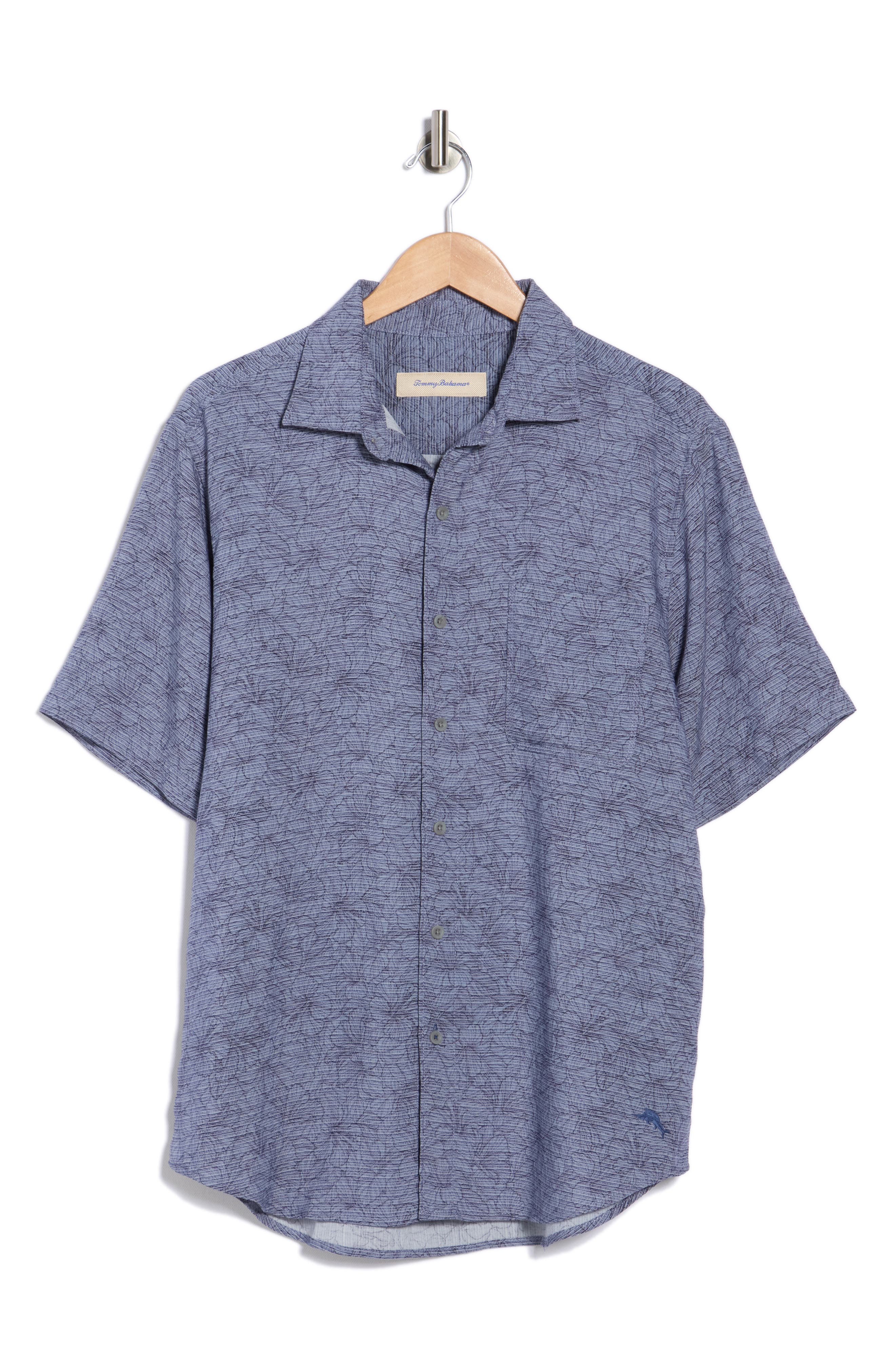Tommy Bahama Etched Hibiscus Short Sleeve Button-Up Shirt