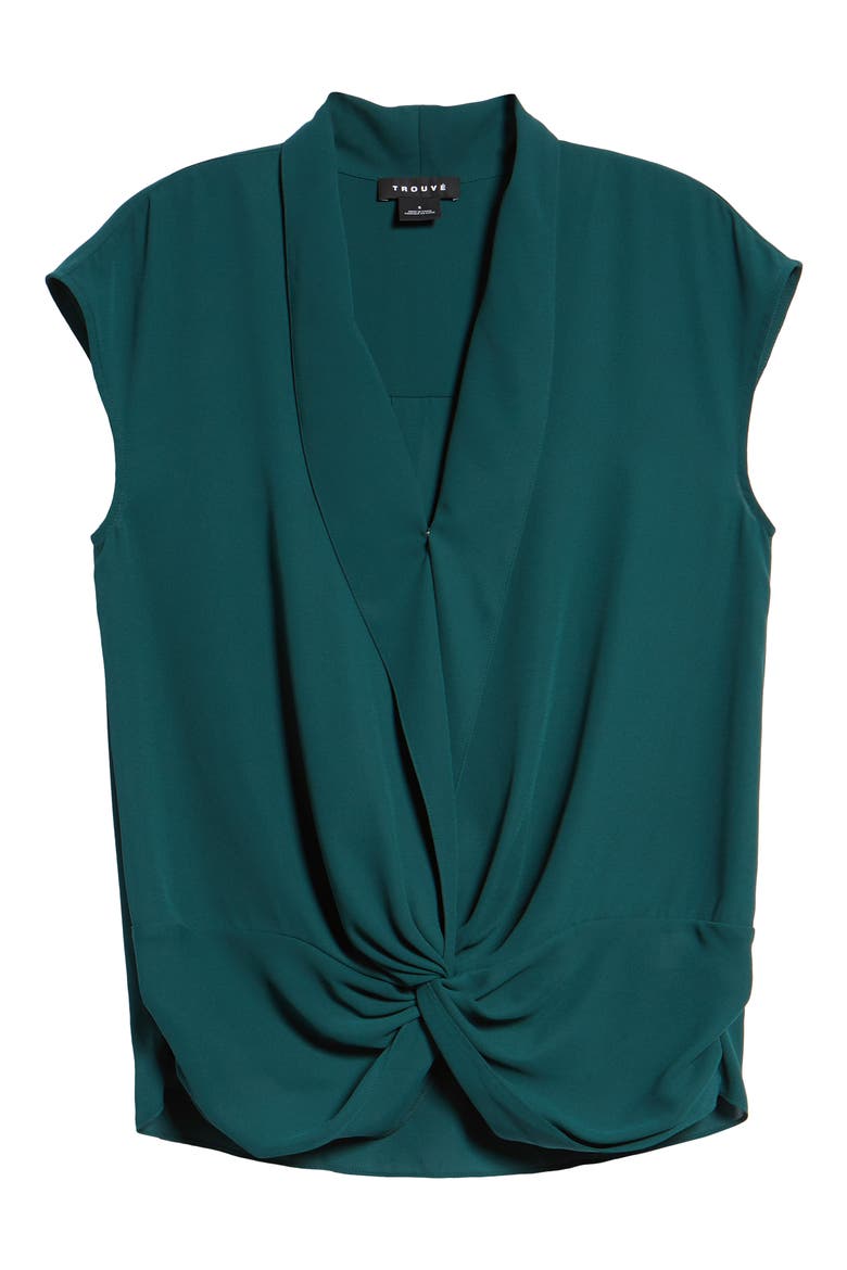 Twist Front Knot Top, Alternate, color, GREEN BUG