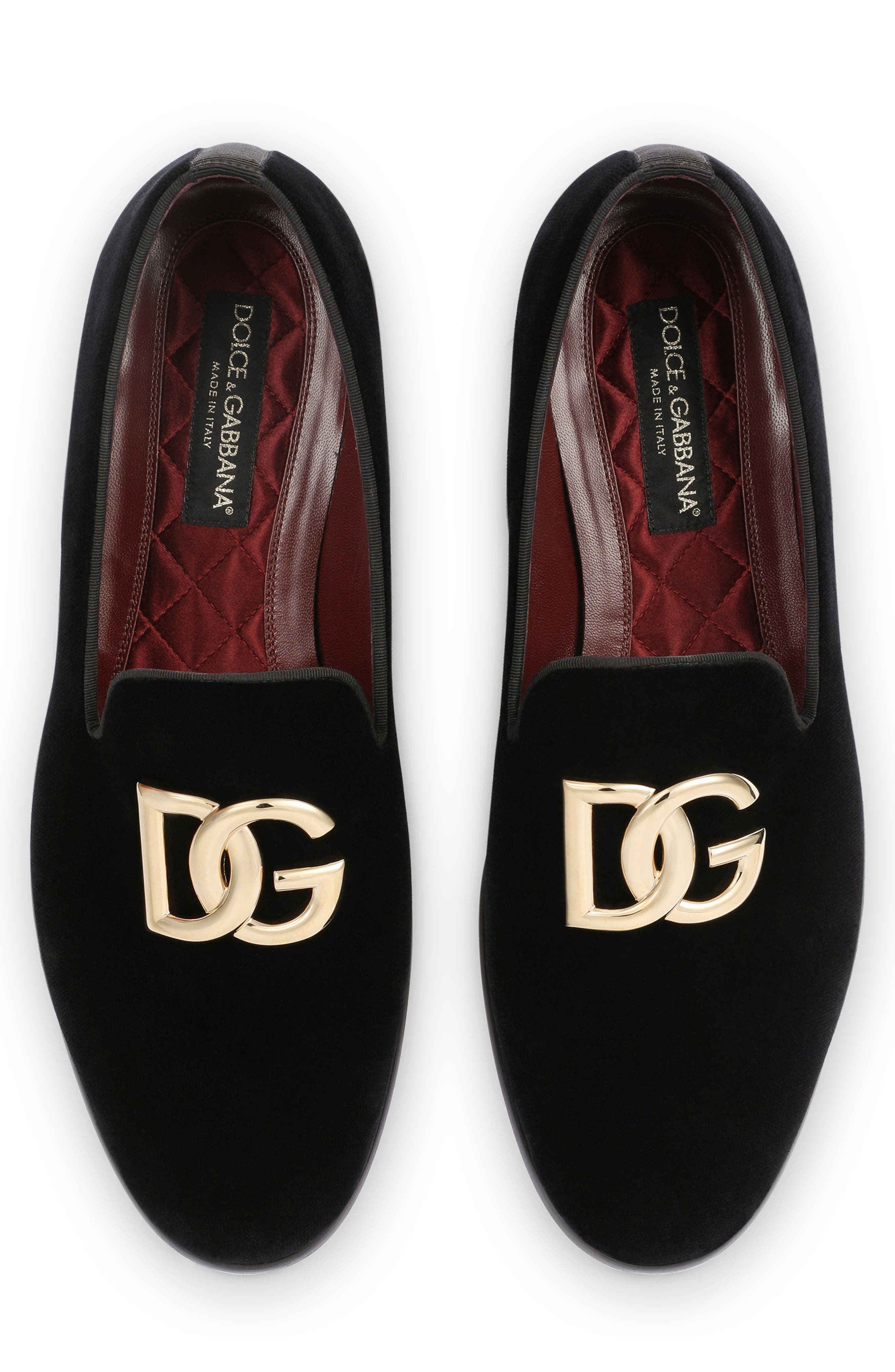 Dolce&Gabbana Leonardo Velvet Loafer, Alternate, color, 80999 Black