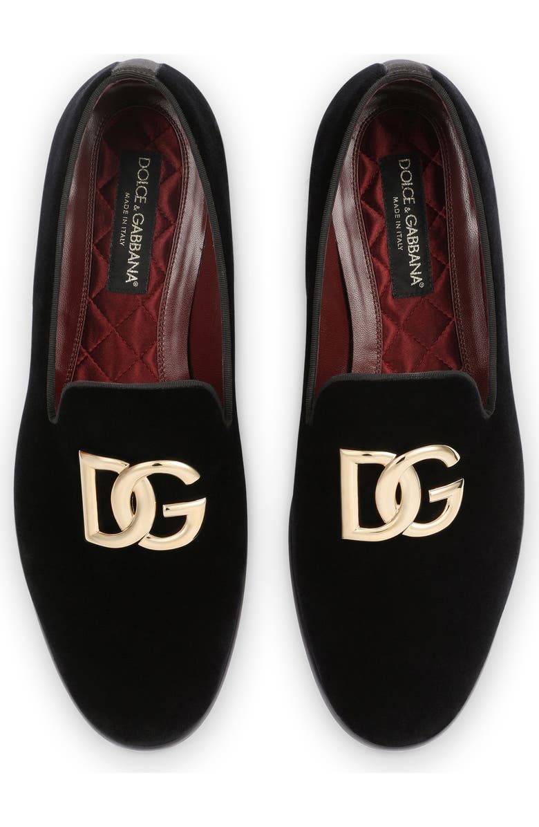 Dolce&Gabbana Leonardo Velvet Loafer, Alternate, color, 80999 Black
