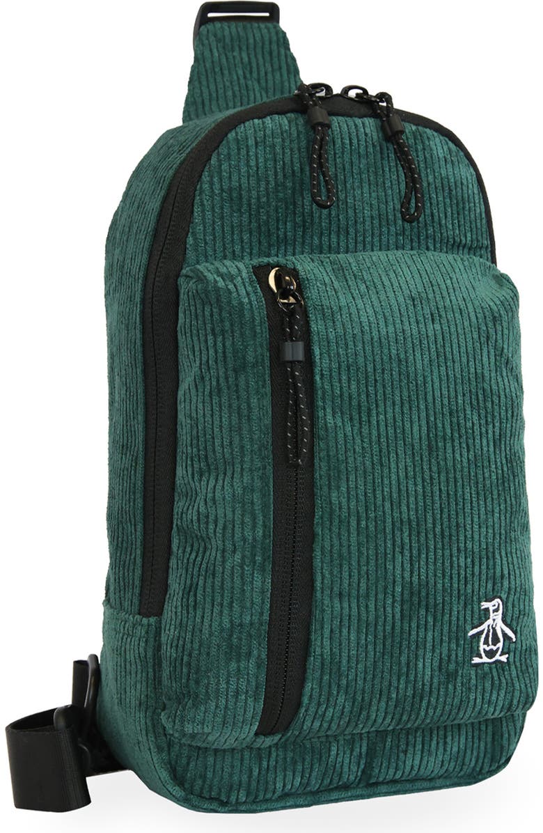 Original Penguin Corduroy Sling Bag, Alternate, color, Turquiose