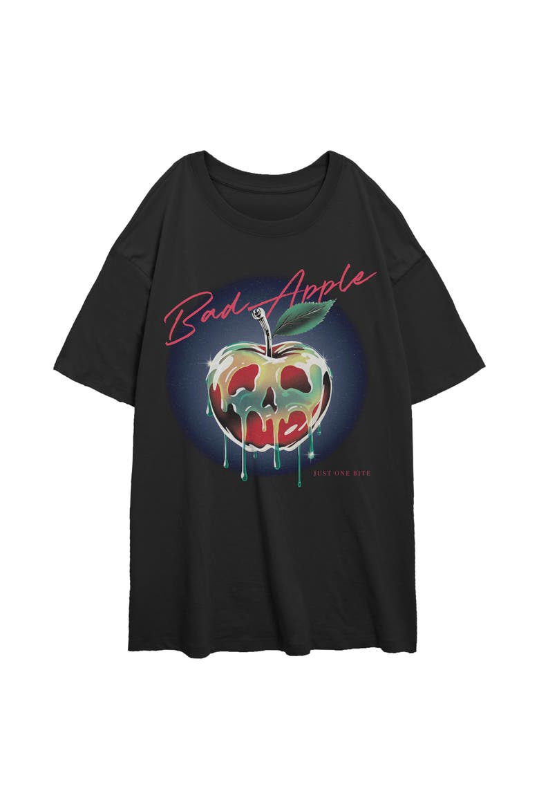 Juniors Disney Bad Apple Retro T Shirt, Main, color, Black