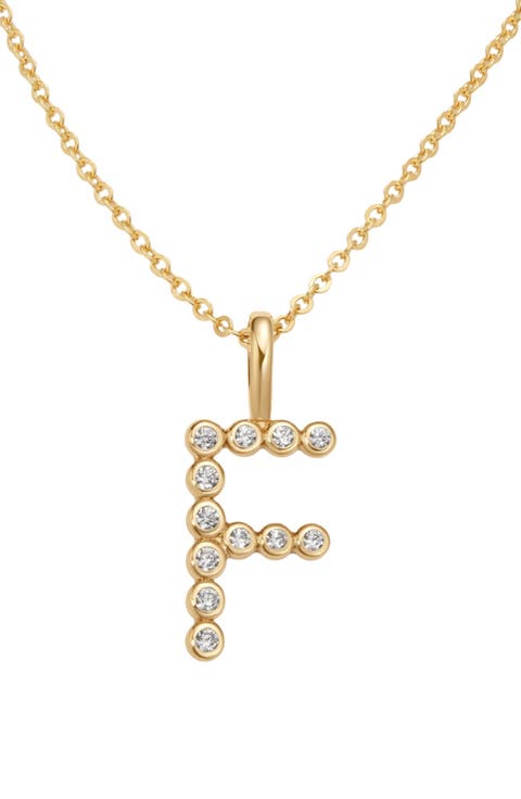 CZ Poppy Initial Necklace
