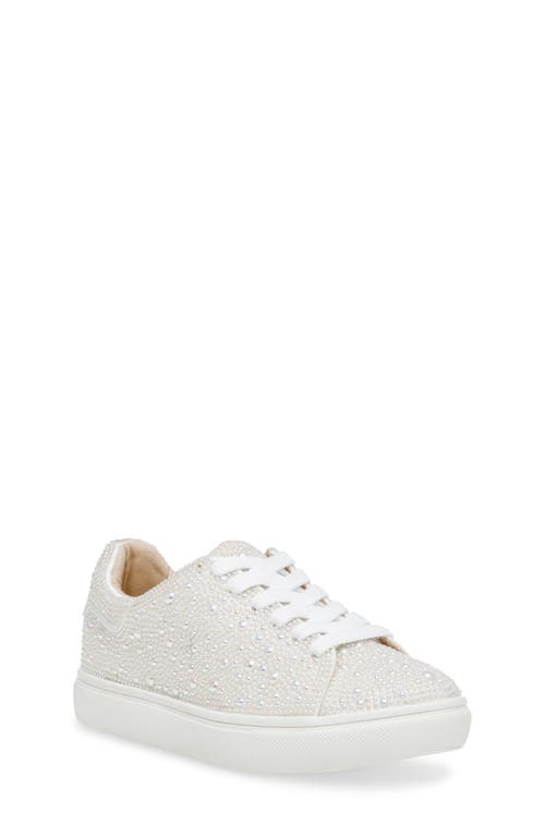 Betsey Johnson Sidny Crystal Sneaker in Pearl 