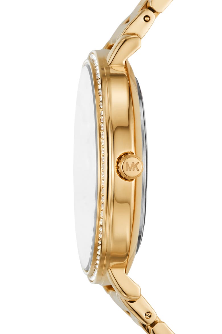 MICHAEL Michael Kors Pyper MK Logo Dial Bracelet Watch, 38mm, Alternate, color, GOLD