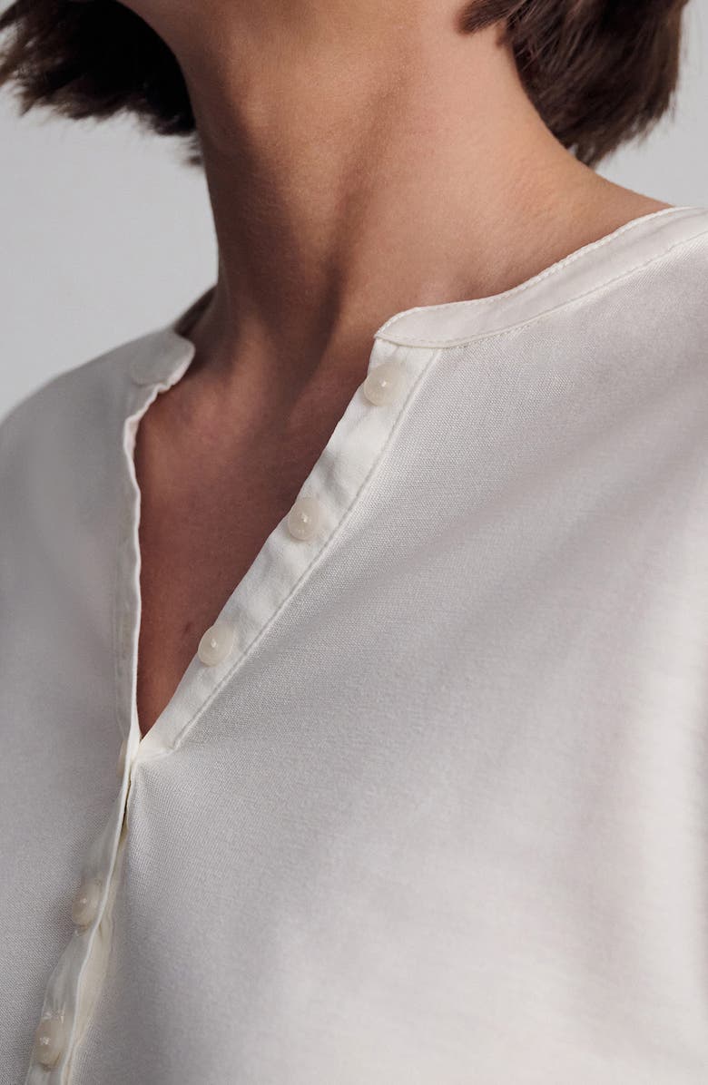 Mavi Jeans Henley Top, Alternate, color, Coconut Milk