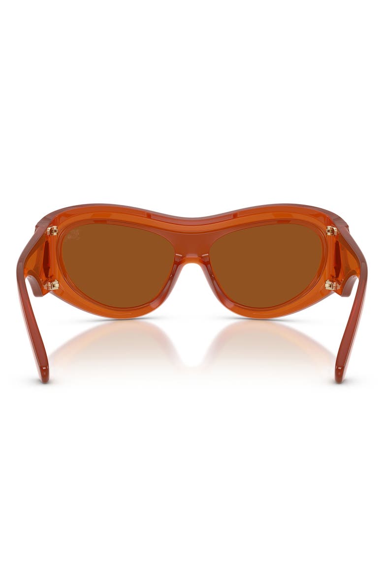 Burberry 138mm Irregular Shield Sunglasses, Alternate, color, Rust/ Dark Brown