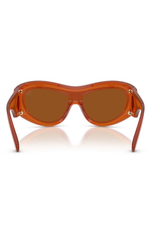 Burberry 138mm Irregular Shield Sunglasses In Brown
