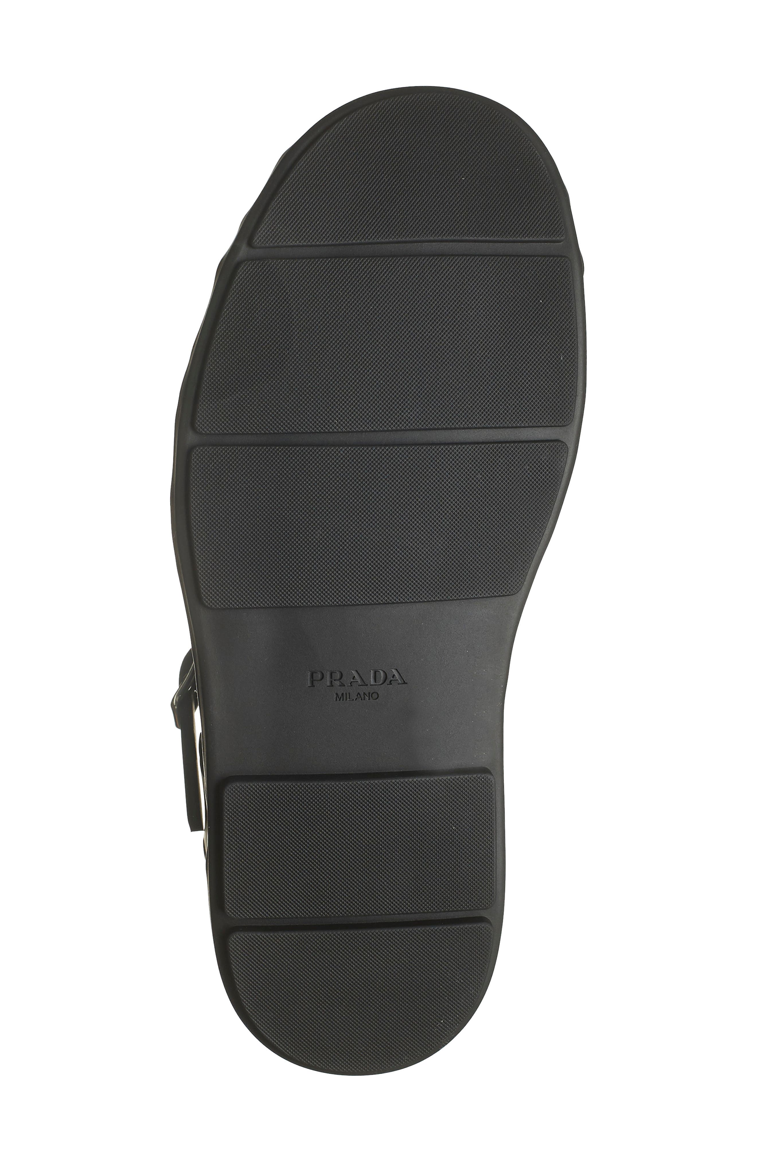 Prada Rubber Fisherman Sandal, Alternate, color, Nero