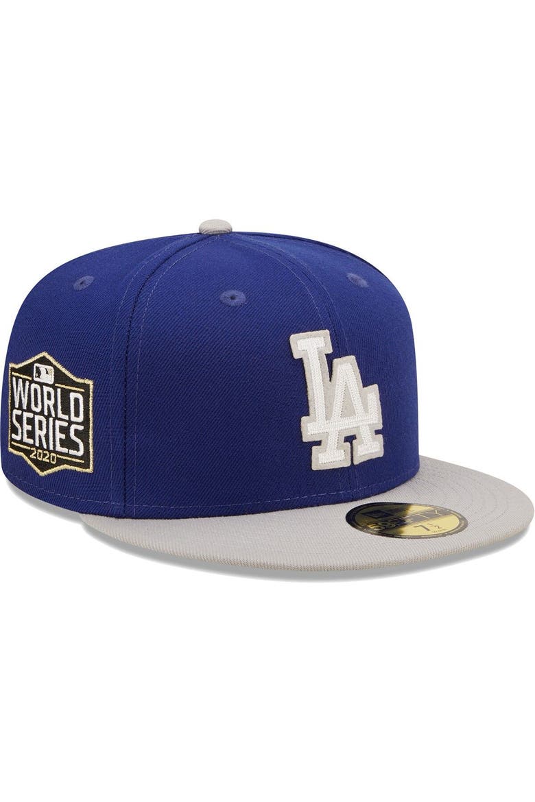 Men's New Era Royal/Gray Los Angeles Dodgers 2020 World Series Champions  Letterman 59FIFTY Fitted Hat, Main, color, Royal
