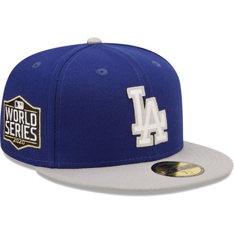 Men's New Era Royal/Gray Los Angeles Dodgers 2020 World Series Champions  Letterman 59FIFTY Fitted Hat