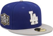 New Era Men's New Era Royal/Gray Los Angeles Dodgers 2020 World Series Champions  Letterman 59FIFTY Fitted Hat